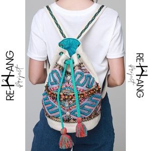 Festival Wild Embroidered Bucket Backpack